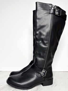 Mia Cascaded Black Tall Boot 8 1/2 M